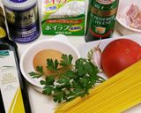 簡単☆さっぱり！トマトで赤いカルボナーラ作り方1写真
