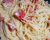 簡単☆さっぱり！トマトで赤いカルボナーラ作り方9写真
