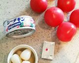 ツナとらっきょうのトマトファルシ作り方1写真