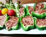 簡単☆ピーマンのコンビーフ詰め焼き☆作り方4写真