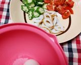 オクラとトマトの♪オープンオムレツ♥作り方1写真
