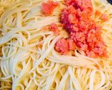味のりとタバスコで食べるたらこパスタ作り方4写真