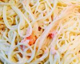 味のりとタバスコで食べるたらこパスタ作り方5写真