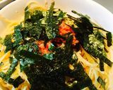 味のりとタバスコで食べるたらこパスタ作り方7写真