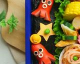 《キャラ弁》のせるだけ♡タコ星人のり弁当作り方6写真