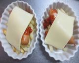 トースターで♬チーズぶとん　ポテ＆ソーセ作り方4写真