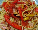 パプリカのペペロナータ・パスタ作り方14写真