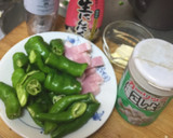 万願寺とベーコンのバターしょう油炒め作り方1写真