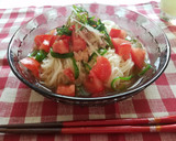 トマトとピーマンのさっぱり簡単素麺☆作り方4写真
