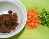 犬ご飯　がっつりヘルシー肉×肉ご飯作り方1写真