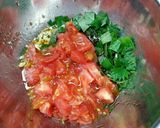 ﾄﾏﾄと青紫蘇の和ﾃｲｽﾄの冷製ﾊﾟｽﾀ作り方2写真