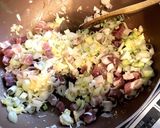 【塩豚】土曜日ランチ☆塩豚ネギチャーハン作り方4写真