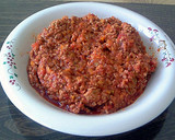 ひき肉トマトソースとなすの味噌炒め和え作り方1写真