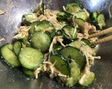 【作り置き】胡瓜とえのき茸のツナごま和え作り方3写真