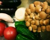 サムライ特製夏野菜とキノコスープパスタ❤作り方1写真