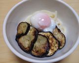 ポン酢でナスの釜たまうどん作り方4写真