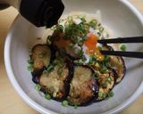 ポン酢でナスの釜たまうどん作り方6写真