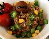 朝採り新鮮オクラ＆納豆のネバネバ丼作り方5写真