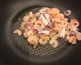 玉ねぎたっぷり、シーフードトマトパスタ作り方6写真