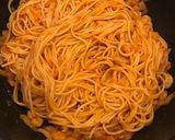 玉ねぎたっぷり、シーフードトマトパスタ作り方11写真