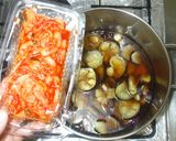 酢っぱ辛いスープ♪簡単キムチ茄子トマト作り方7写真