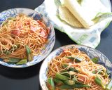 オクラとベーコンのトマトソースパスタ作り方8写真