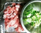 豚こまと長ねぎ・かき揚げ焼き作り方1写真