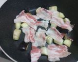 ナスと豚肉のにんにくポン酢炒め◆温玉のせ作り方3写真