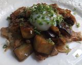 ナスと豚肉のにんにくポン酢炒め◆温玉のせ作り方8写真