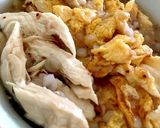 そば米お粥のささ身卵丼(^^)作り方3写真