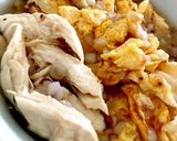 そば米お粥のささ身卵丼(^^)作り方4写真