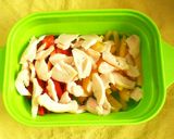 超簡単♡鶏肉&パプリカのゆずごま和え♪作り方2写真