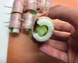 竹輪・オクラ・ベーコンのくるくる海苔巻き作り方5写真