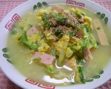 魚肉ソーセーシと白菜の卵とじ作り方7写真