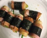 竹輪・オクラ・ベーコンのくるくる海苔巻き作り方11写真