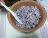 レンジで超簡単！黒米で赤飯もどき作り方3写真