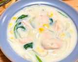 ルーなし簡単♪鮭とほうれん草の豆乳クリーム煮作り方5写真