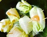 ヘルシー！ささみ白菜巻き味噌風味作り方7写真