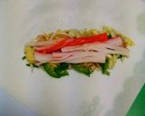 焼き春巻き☆カニかま、ツナ、キャベツ入り作り方3写真
