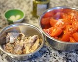 さば缶とトマトのバジル風味パスタ作り方1写真