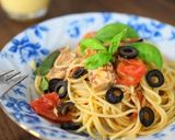 さば缶とトマトのバジル風味パスタ作り方5写真