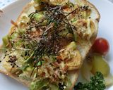 端っこグルメ❂卵焼き×葱・海苔和トースト作り方6写真