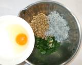 水煮大豆のお好み焼き♪簡単じゃこ・三つ葉作り方3写真