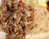 夏の子供朝食〜簡単5分冷やし納豆そうめん作り方3写真
