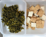 簡単万能常備菜！高菜と厚揚げの玉子とじ作り方1写真