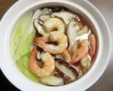 海老・シイタケ・ねぎのコリアンダー蒸し作り方4写真