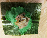 豚こま肉のしょうが焼きおにぎらず作り方2写真