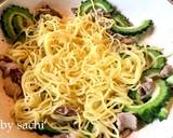 豚肉とゴーヤのしょうが醤油焼きそば作り方3写真