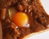 簡単☆朝トースト『カレーエッグチーズ』作り方1写真