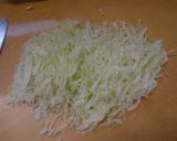 千切りキャベツ山盛りお好み焼き風トースト作り方1写真